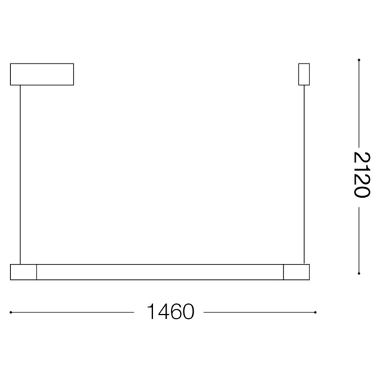Yoko sp ideal lux lampadario led per ufficio 16w 3000k nero