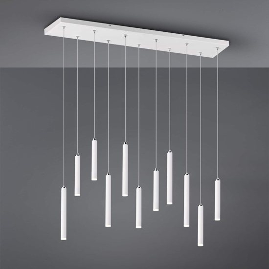Lampadario per tavolo soggiorno moderno cilindri bianco led 3000k dimmerabile
