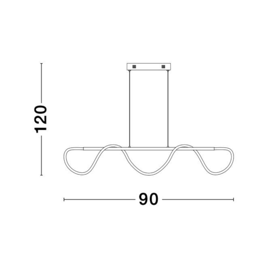 Lampadario oro design moderno da soggiorno tubo led 29w 3000k