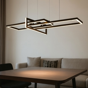 Lampadario nero per soggiorno led 3000k 34w moderno