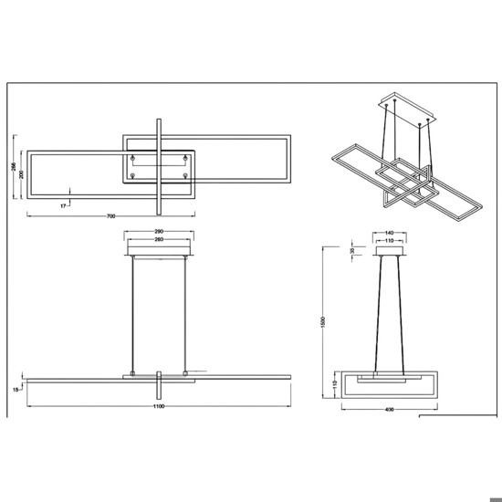 Lampadario nero per soggiorno led 3000k 34w moderno