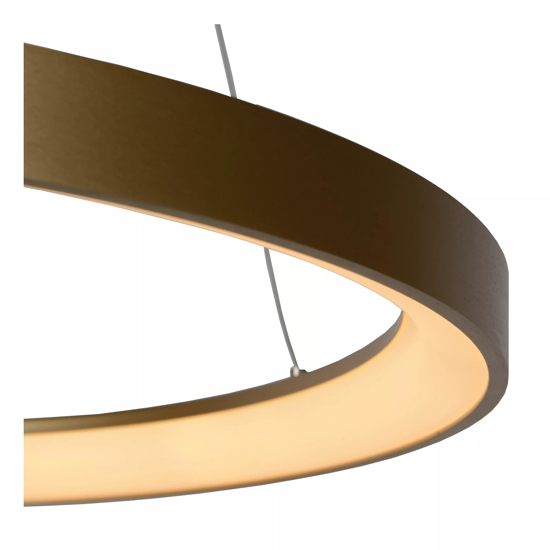 Lampadario moderno cerchio oro anello led 48w 2700k dimmerabile