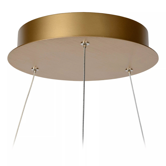 Lampadario moderno cerchio oro anello led 48w 2700k dimmerabile