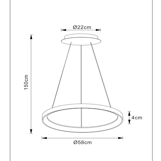 Lampadario moderno cerchio oro anello led 48w 2700k dimmerabile