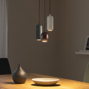 Perenz bullet lampadario led 3 luci petrolio salvia marrone 3000k
