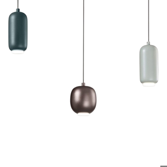 Perenz bullet lampadario led 3 luci petrolio salvia marrone 3000k