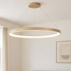 Lampadario led 66w moderno cerchio oro 90cm da 2700k a 5000k con telecomando