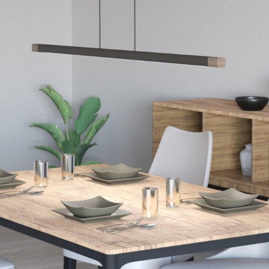 Lisciana eglo lampadario moderno legno led per soggiorno