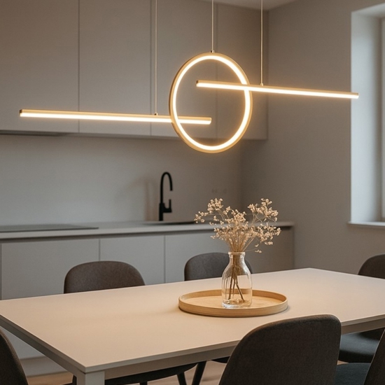 Lampadario design moderno oro led 3000k per soggiorno