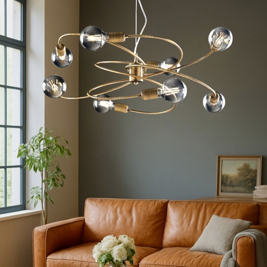 Lampadario vortice bronzo per soggiorno moderno