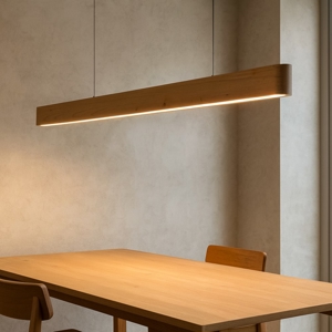 Lampadario in legno naturale led 15w 3000k per tavolo da soggiorno