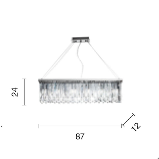 Ondaluce so batita lampadario di cristallo  87cm losanghe