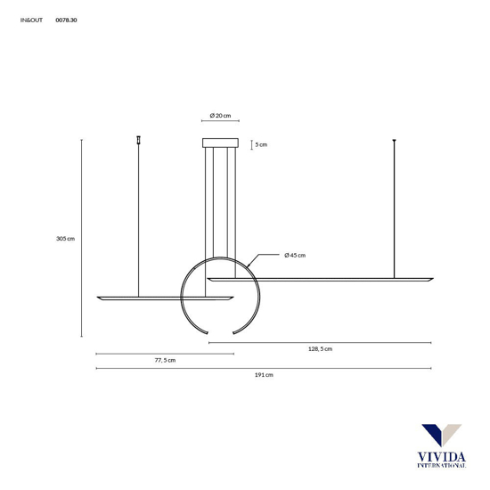 Vivida in&out lampadario design colore sabbia moderno led 50w 3000k 4000k