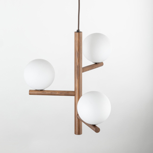 Lampadario di legno noce stile scandinavo