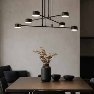 Lampadario per soggiorno moderno nero fp