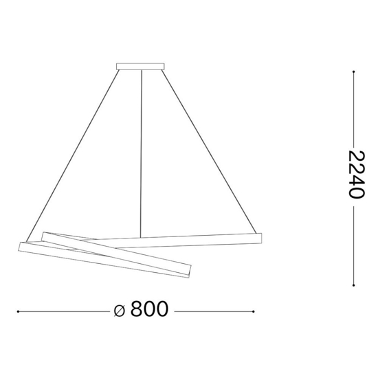 Lampadario oz ottone sp d08 ideal lux dali push led 55w 3000k moderno