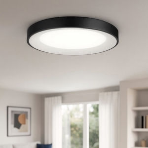 Ideal lux planet pl d50 plafoniera nera 3000k da interni