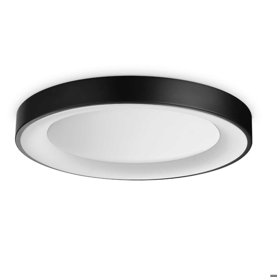 Ideal lux planet pl d50 plafoniera nera 3000k da interni