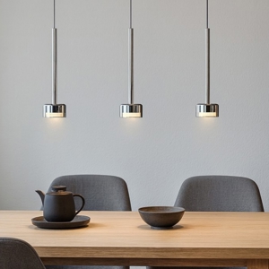 Lampadario per sala da pranzo vetri fume moderno