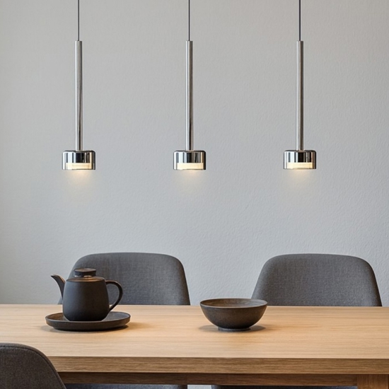 Lampadario per sala da pranzo vetri fume moderno