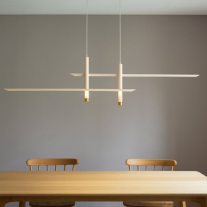 Lampadario moderno design bianco oro per soggiorno