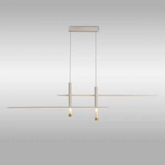 Lampadario moderno design bianco oro per soggiorno