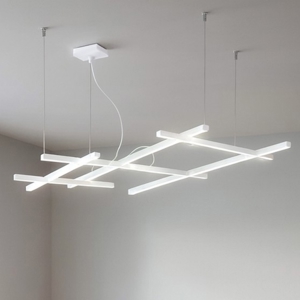 Perenz illuminazione lampadario net bianco moderno led 50w cct per soggiorno