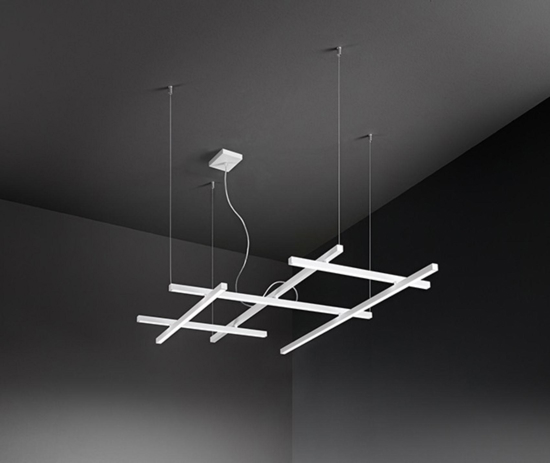 Perenz illuminazione lampadario net bianco moderno led 50w cct per soggiorno