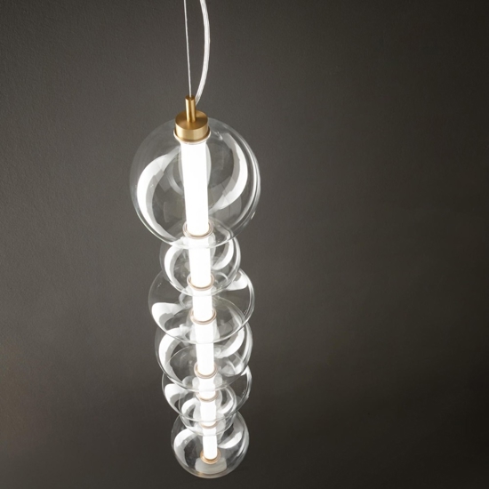 Perenz bubble lampadario oro sfere vetro per soggiorno