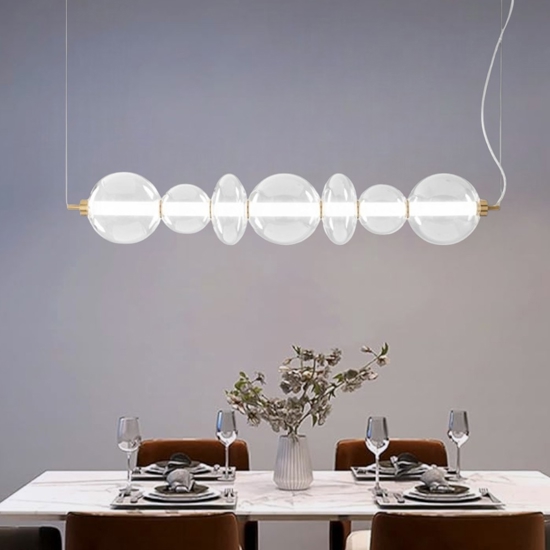 Perenz bubble lampadario oro sfere vetro per soggiorno