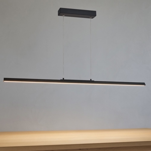 Lampadario barra 151cm led nera moderna per tavolo