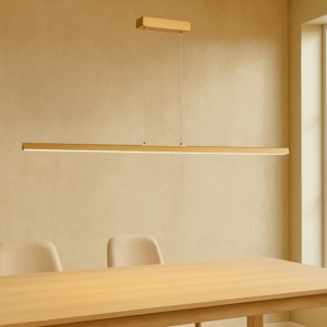 Lampadario lungo orizzontale led oro moderno da sala