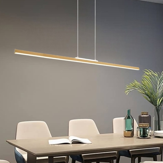 Lampadario lungo orizzontale led oro moderno da sala