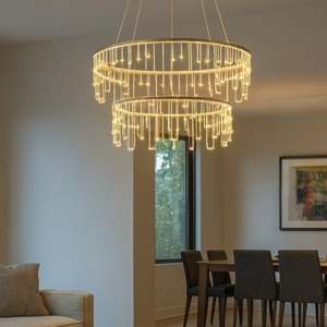 Visualizza i dettagli per Lampadario led oro ramato stelle cadenti Lampadario led oro ramato stelle cadenti