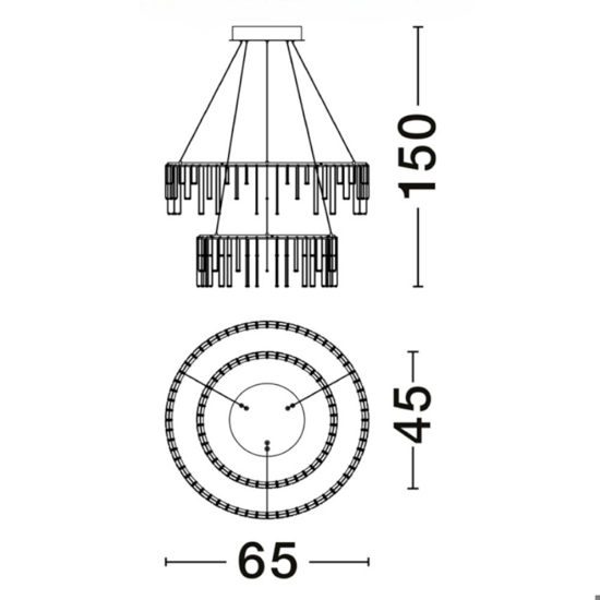 Lampadario led oro ramato stelle cadenti