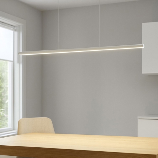 Lampadario moderno led 42w 3000k linea light halfpipe bianco
