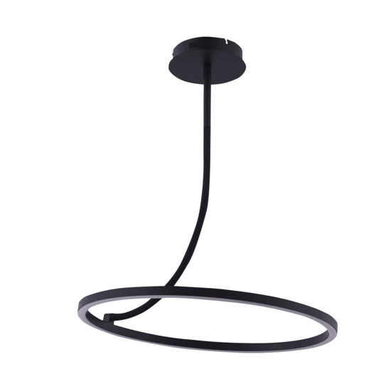 Lampadario moderno cerchio nero led 30w 4000k
