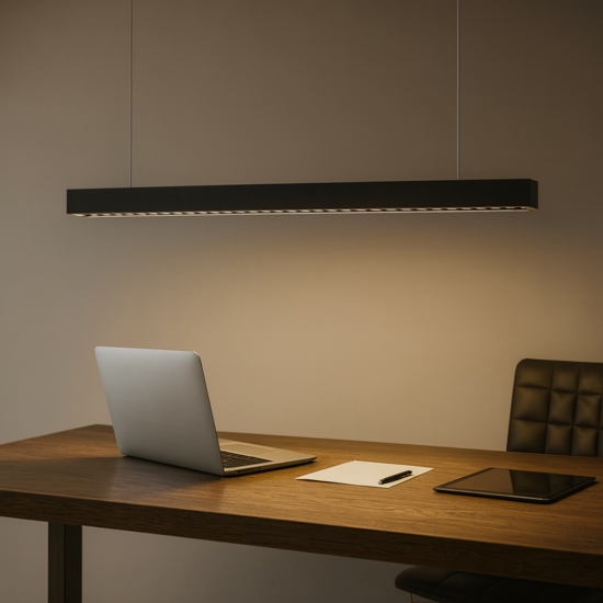 Lampadario led per scrivania ufficio nero 40w 3000k fp