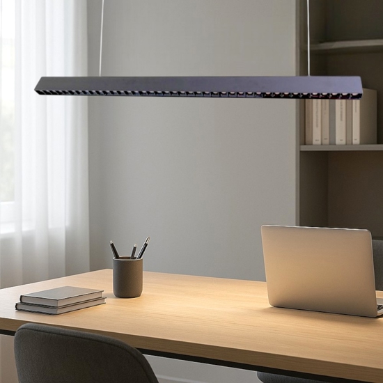 Lampadario led per scrivania ufficio nero 40w 3000k fp