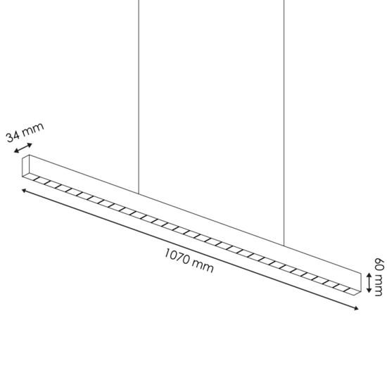 Lampadario led per scrivania ufficio nero 40w 3000k fp