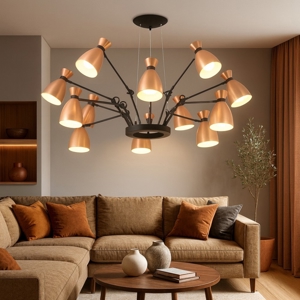 Lampadario moderno per soggiorno design nero rame