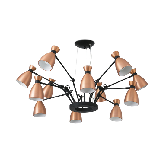 Lampadario moderno per soggiorno design nero rame