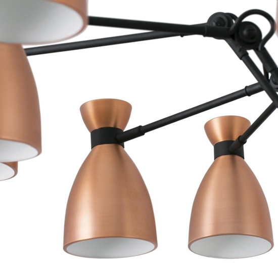 Lampadario moderno per soggiorno design nero rame