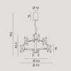 Lampadario moderno candles perenz oro opaco led 3000k per salotto