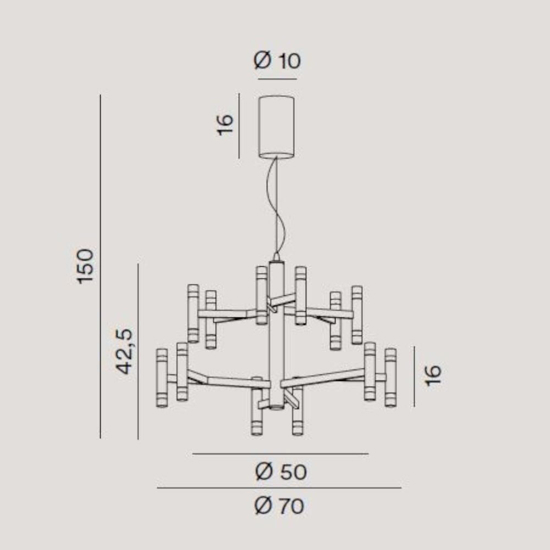 Lampadario moderno candles perenz oro opaco led 3000k per salotto