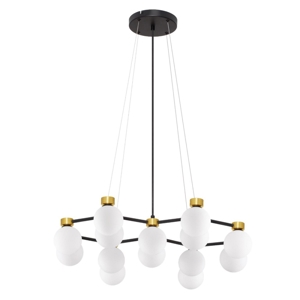 Lampadario per sala da pranzo stile contemporaneo nero oro