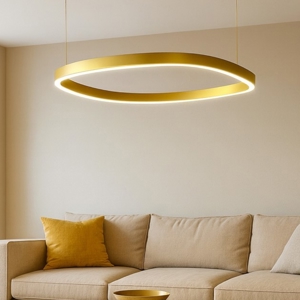Lampadario moderno led 60w 3000k gea luce criseide quadrato oro