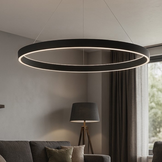Gea luce criseide lampadario moderno led 100w 3000k tondo per salotto