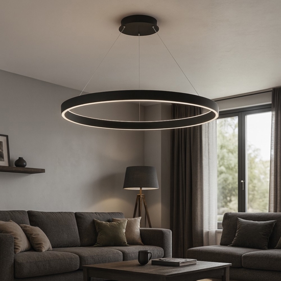 Gea luce criseide lampadario moderno led 100w 3000k tondo per salotto