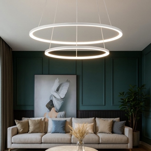 Lampadario erika s-2 gea luce bianco cerchi led 80w 3000k